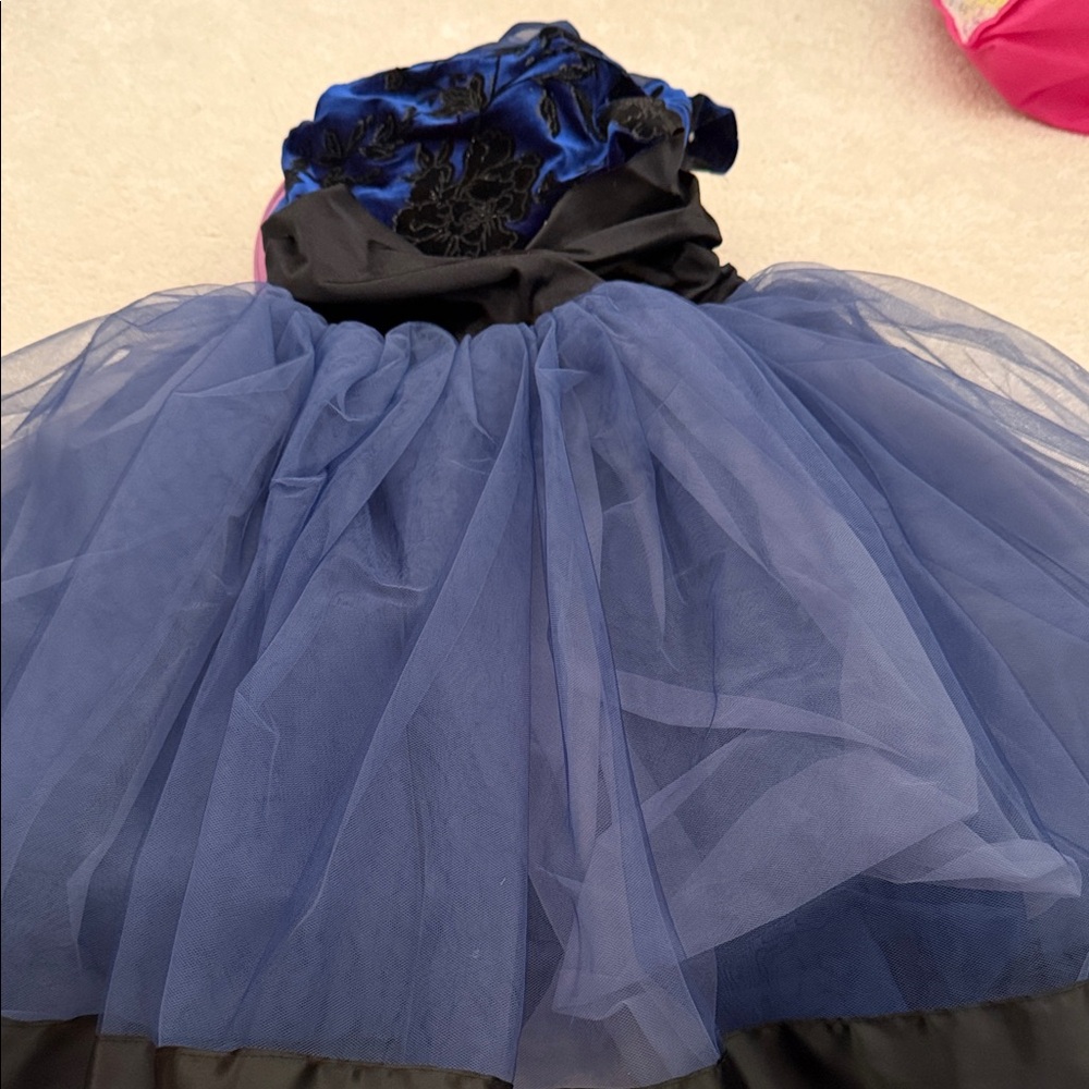 Elegant Blue and Black Kids ballet Dress